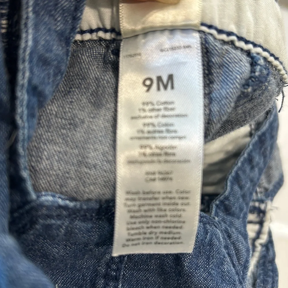 OshKosh B'gosh Denim Bib Overalls Blue Jean Jogger Style |Size 9 months